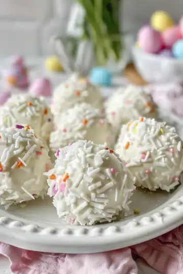 Easter Bunny Coconut Tails A No Bake Easter Treat taken with iphone 15 pro max --iw 2 --ar 4:5 --v 6.0 --raw