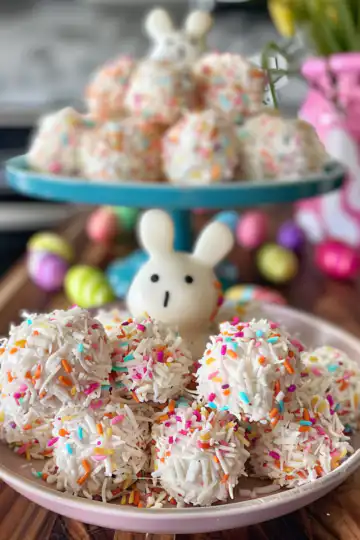 Easter Bunny Coconut Tails A No Bake Easter Treat taken with iphone 15 pro max --iw 2 --ar 4:5 --v 6.0 --raw