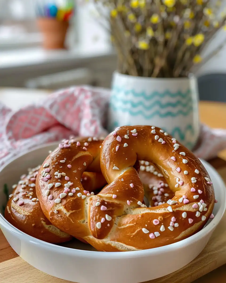 Golden brown soft pretzel bunnies freshly baked with crispy crust and tender inside