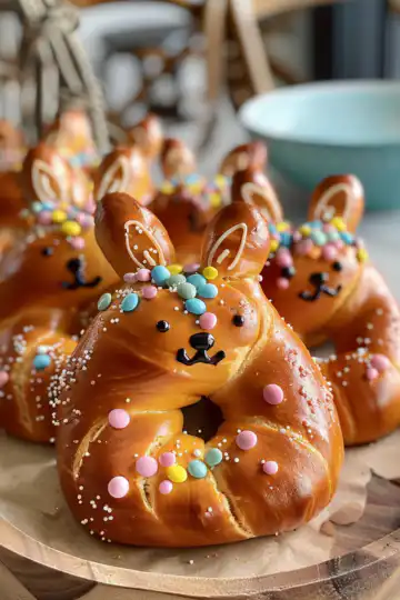 Easter Bunny Soft Pretzels taken with iphone 15 pro max --iw 2 --ar 4:5 --v 6.0 --raw