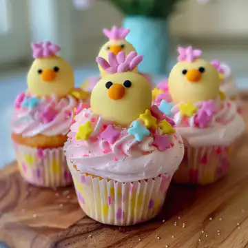 Easter Chicks Cupcakes taken with iphone 15 pro max --iw 2 --ar 4:5 --v 6.0 --raw