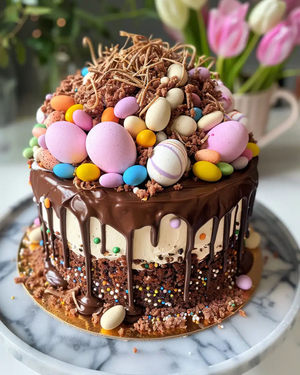 Ingredients for Easter Dirt Cake including crushed Oreos and pudding mix