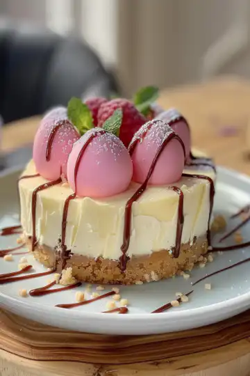 Easter Egg Cheesecake taken with iphone 15 pro max --iw 2 --ar 4:5 --v 6.0 --raw