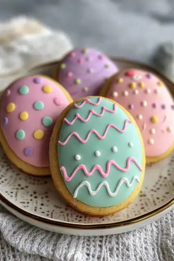 Easter Egg Sugar Cookies taken with iphone 15 pro max --iw 2 --ar 4:5 --v 6.1 --raw