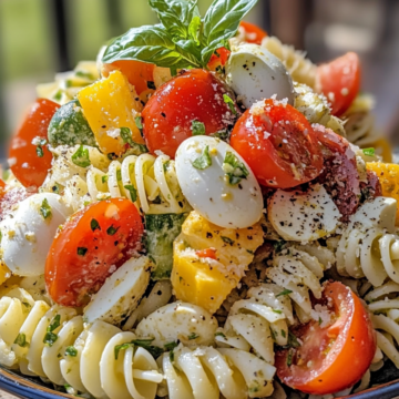 Easter Pasta Salad taken with iphone 15 pro max --iw 2 --ar 4:5 --v 6.1 --raw