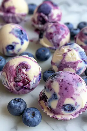 Easy Blueberry Swirl Yogurt Bites Recipe taken with iphone 15 pro max --iw 2 --ar 4:5 --v 6.0 --raw