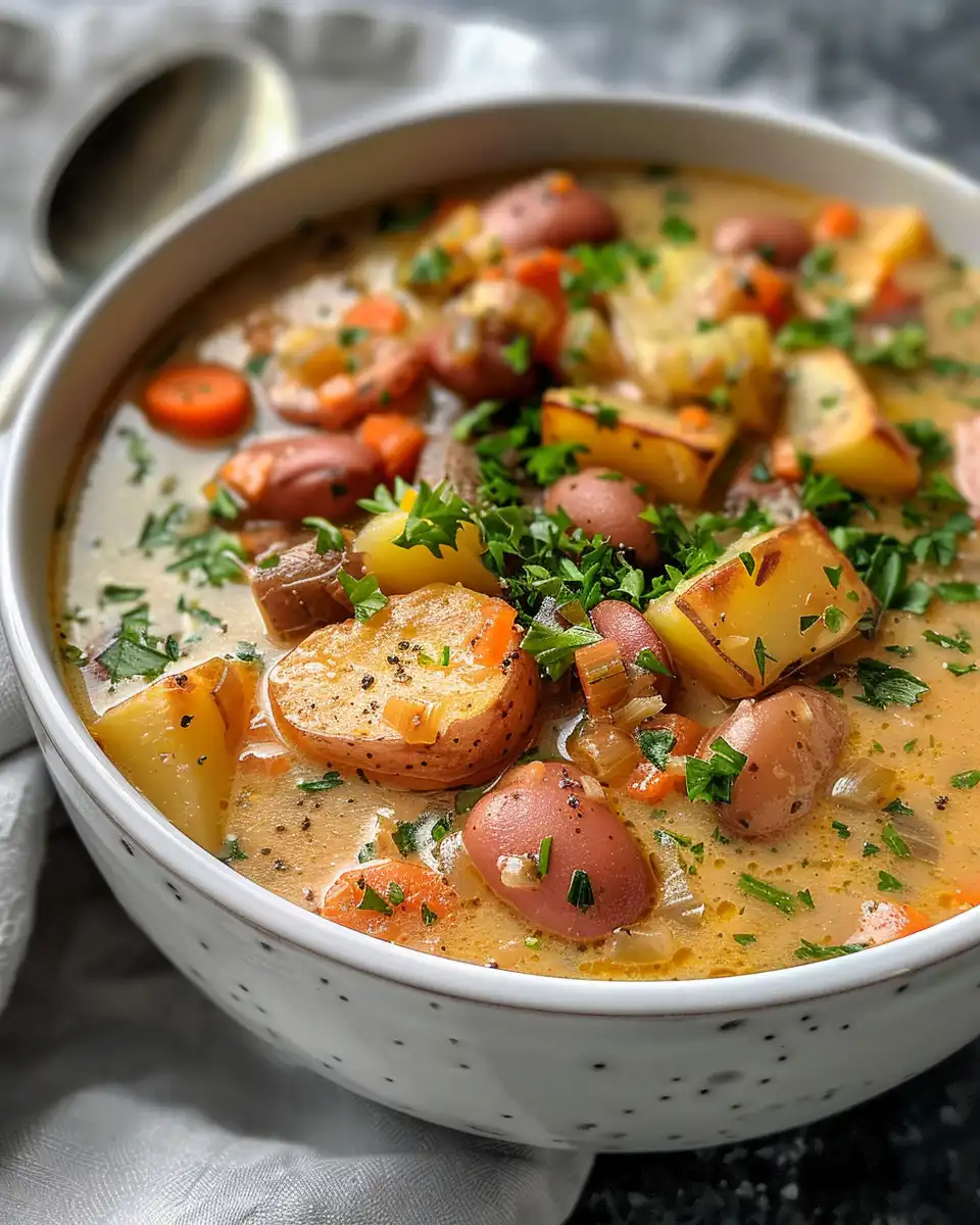 Creamy smooth sweet potato soup served in a bowl garnished with green onions