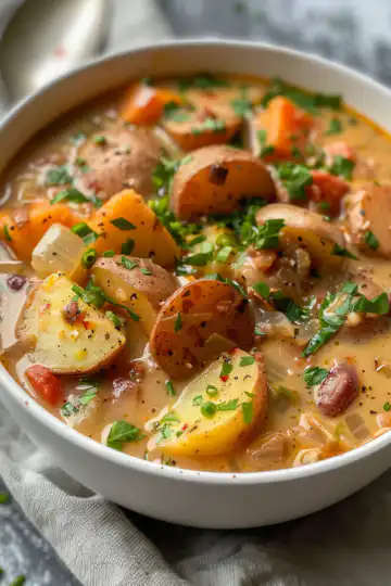 Easy Cajun Potato Soup Recipe | Ready in 45 Minutes taken with iphone 15 pro max --iw 2 --ar 4:5 --v 6.0 --raw