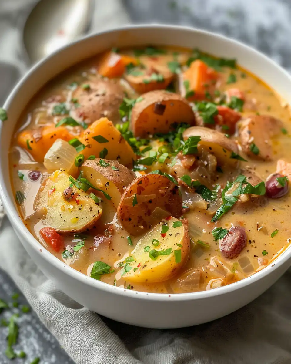 Steam rising from pressure cooker with sweet potato soup