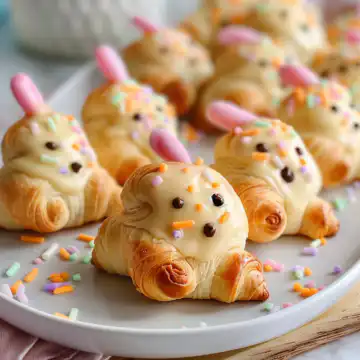 Easy Easter Bunny Crescent Bites Recipe taken with iphone 15 pro max --iw 2 --ar 4:5 --v 6.0 --raw