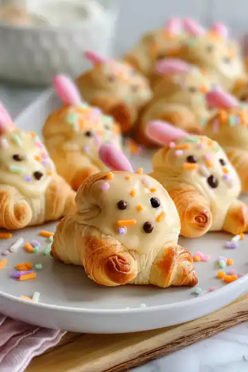 Easy Easter Bunny Crescent Bites Recipe taken with iphone 15 pro max --iw 2 --ar 4:5 --v 6.0 --raw
