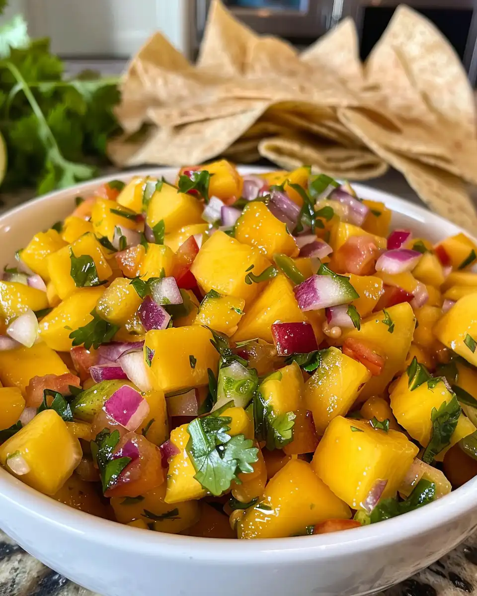 Ingredients for grilled chicken with mango salsa