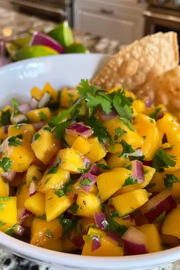 Easy Fresh Mango Salsa Recipe Ready in Just 10 Minutes taken with iphone 15 pro max --iw 2 --ar 4:5 --v 6.0 --raw