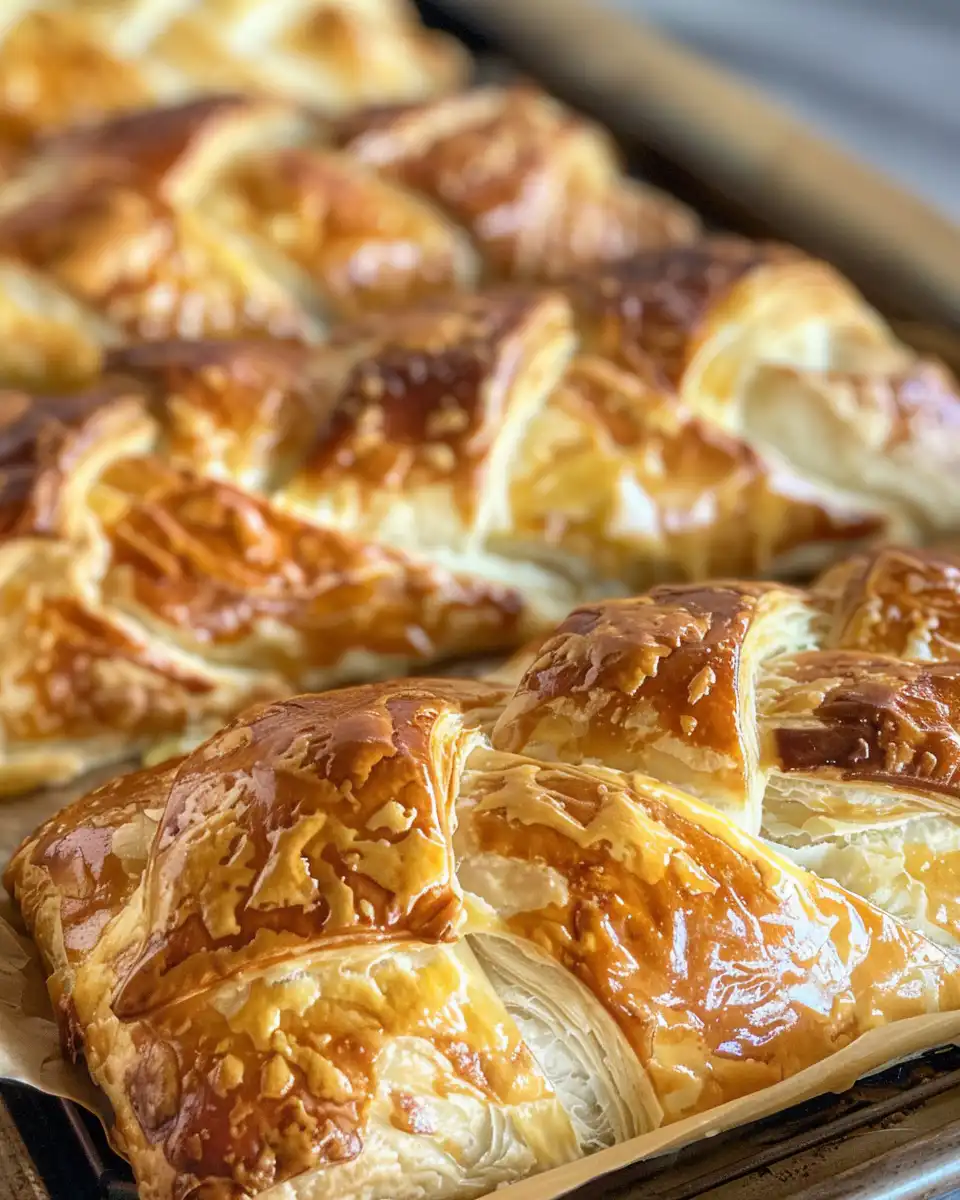 Ingredients for lemon cream cheese puff pastry braid arranged on counter