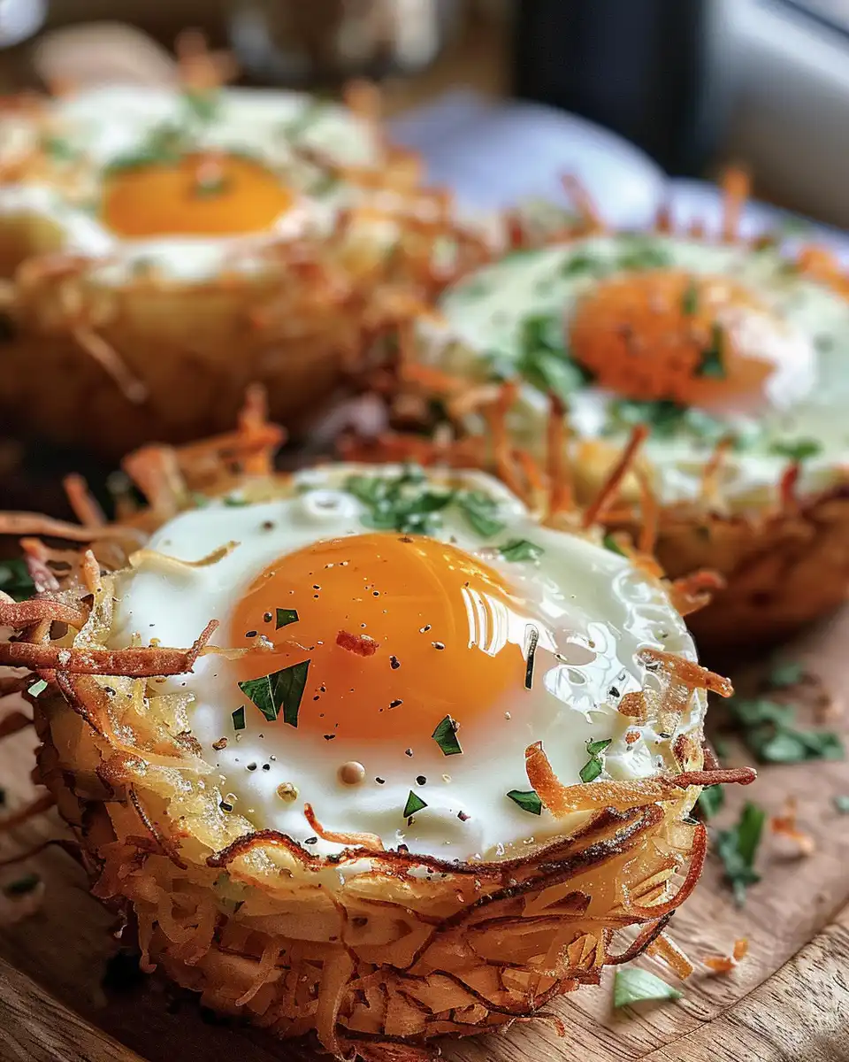 Ingredients and muffin tin for making hash brown egg nests