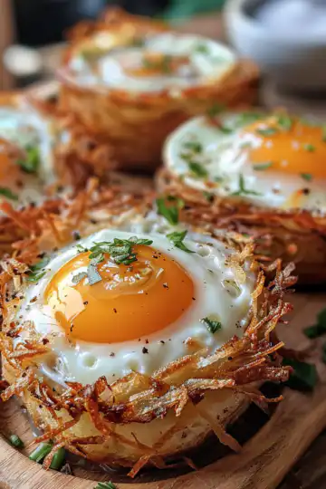 Eggs in Crispy Hash Brown Baskets taken with iphone 15 pro max --iw 2 --ar 4:5 --v 6.0 --raw