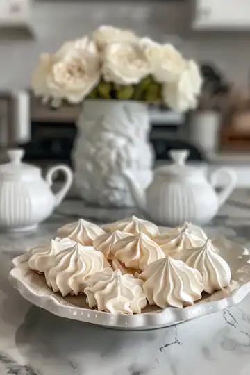 Elegant Meringue Cookies Recipe for taken with iphone 15 pro max --iw 2 --ar 4:5 --v 6.0 --raw