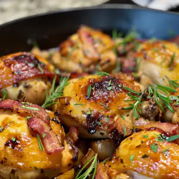 Elevate Your Dinner with Maple Garlic Bacon Chicken taken with iphone 15 pro max --iw 2 --ar 4:5 --v 6.0 --raw