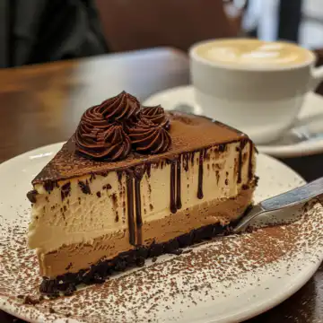 Espresso Coffee Cheesecake taken with iphone 15 pro max --iw 2 --ar 4:5 --v 6.0 --raw