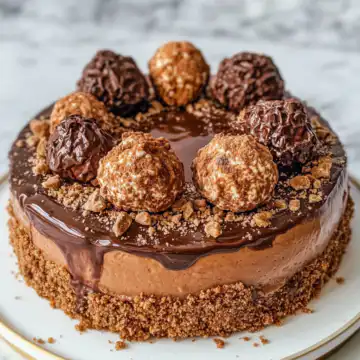 Ferrero Rocher Nutella Cheesecake Recipe taken with iphone 15 pro max --iw 2 --ar 4:5 --v 6.1 --raw
