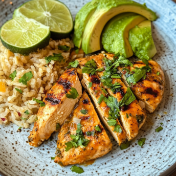 Fiesta Lime Chicken Recipe with Avocado taken with iphone 15 pro max --iw 2 --ar 4:5 --v 6.1 --raw