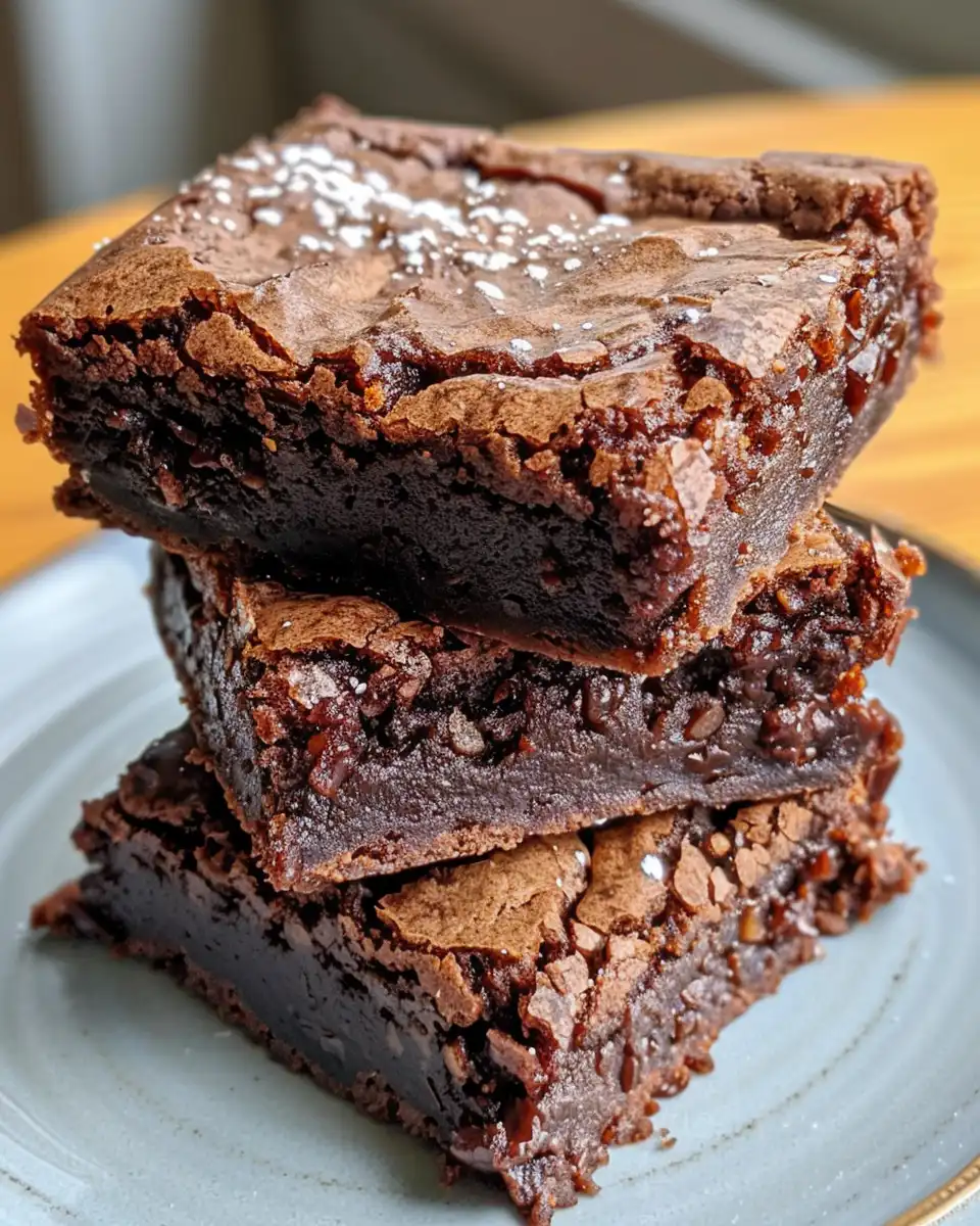 Finished flourless brownies served warm and ready to eat