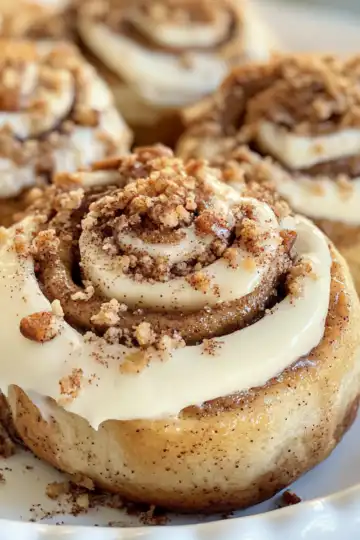 Fluffy Banana Bread Cinnamon Rolls with Cream Cheese Frosting taken with iphone 15 pro max --iw 2 --ar 4:5 --v 6.1 --raw