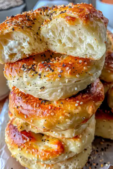 Fluffy & Healthy Greek Yogurt Bagels taken with iphone 15 pro max --iw 2 --ar 4:5 --v 6.0 --raw
