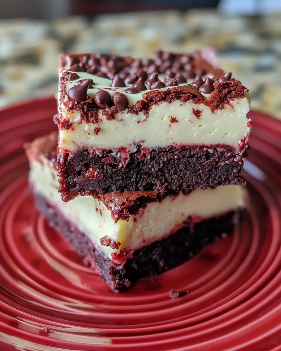 Ingredients and freshly prepared layers for red velvet cheesecake brownies