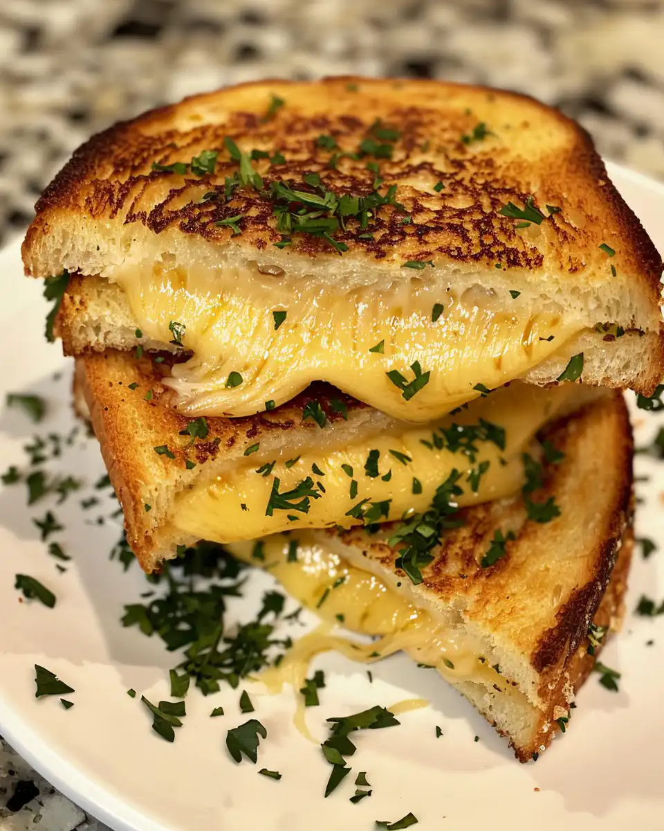 Close-up of garlic bread grilled cheese sandwich just made in pressure cooker