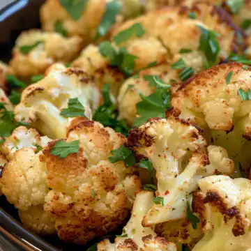 Garlic Butter Roasted Cauliflower taken with iphone 15 pro max --iw 2 --ar 4:5 --v 6.0 --raw