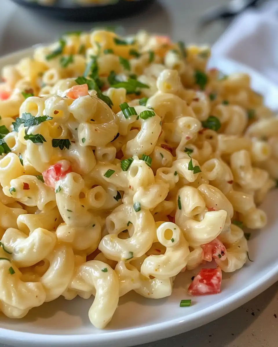 Ingredients for Hawaiian Macaroni Salad laid out on kitchen counter