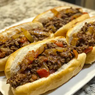 Gordon Ramsay Philly Cheesesteak Sloppy Joes taken with iphone 15 pro max --iw 2 --ar 4:5 --v 6.1 --raw