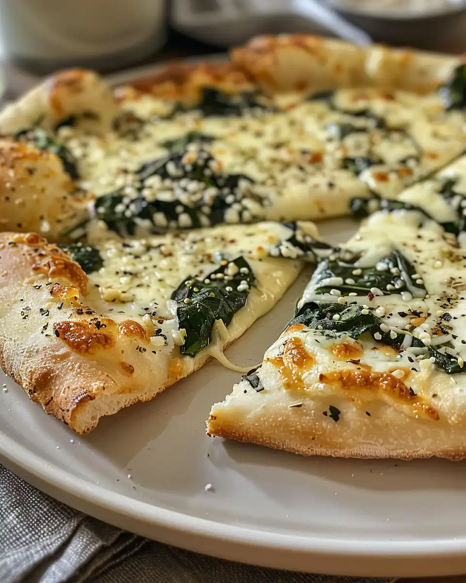 Ingredients for creamy garlic white pizza sauce laid out on table