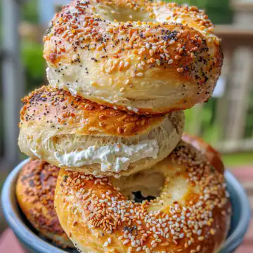 Greek Yogurt Bagels taken with iphone 15 pro max --iw 2 --ar 4:5 --v 6.0 --raw