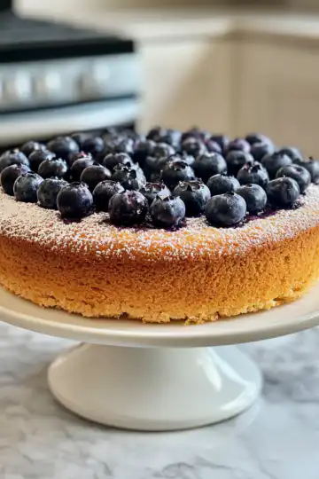 Greek Yogurt Blueberry Cake taken with iphone 15 pro max --iw 2 --ar 4:5 --v 6.1 --raw