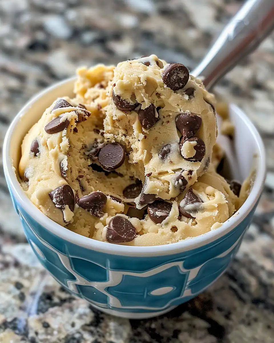 Close-up of baked Greek yogurt cookie dough with golden edges