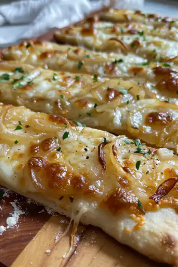 Gruyere Caramelized Onions Flatbread taken with iphone 15 pro max --iw 2 --ar 4:5 --v 6.0 --raw