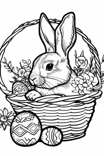 Happy Easter Coloring Page taken with iphone 15 pro max --iw 2 --ar 4:5 --v 6.0 --raw