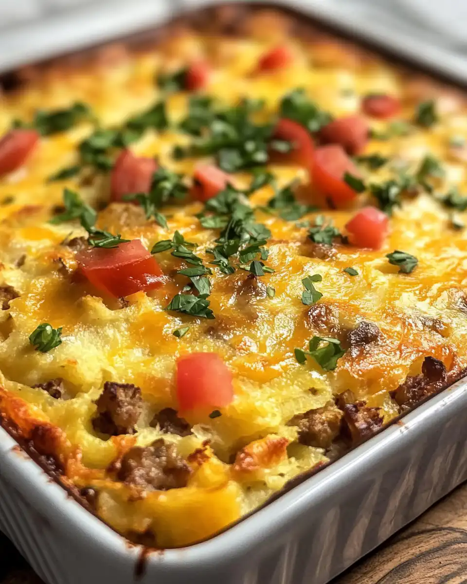 Second image showing prepared breakfast casserole
