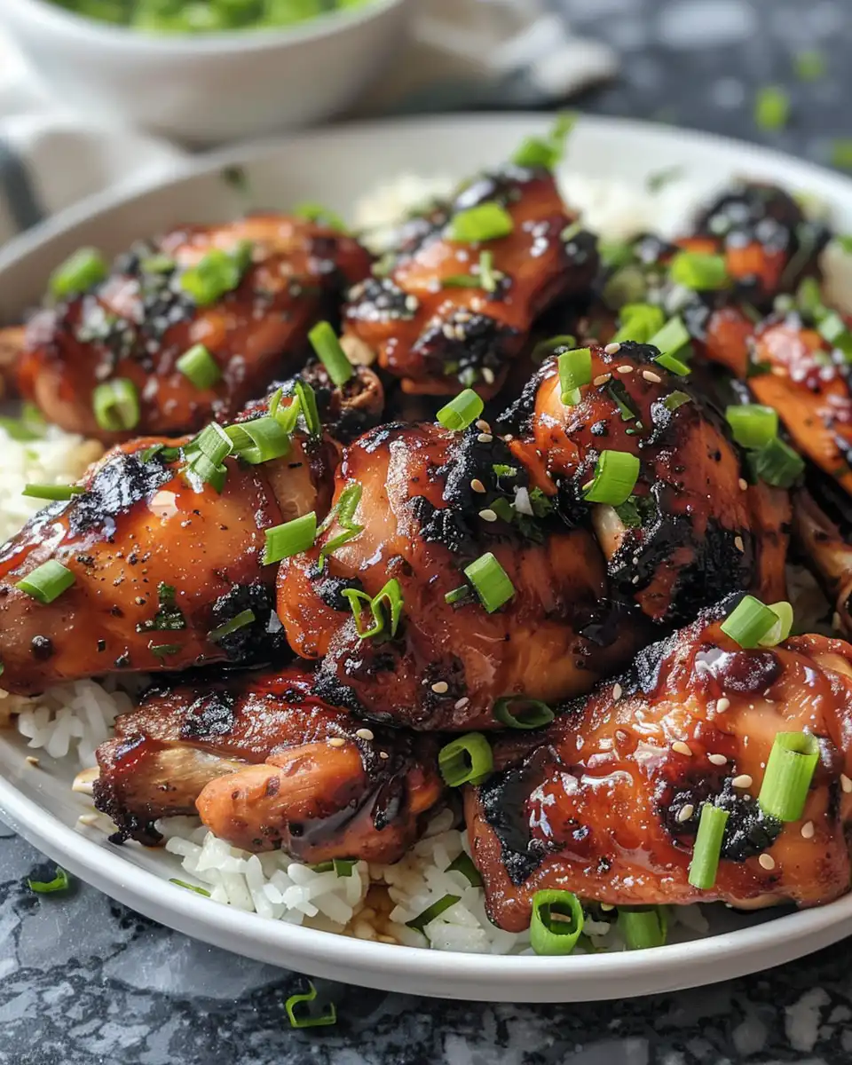 Juicy Hawaiian huli huli chicken cooking in pressure cooker with steam