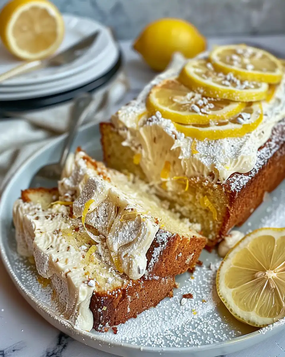 Ingredients for lemon loaf including Greek yogurt, eggs, flour, sugar, and lemon zest laid out
