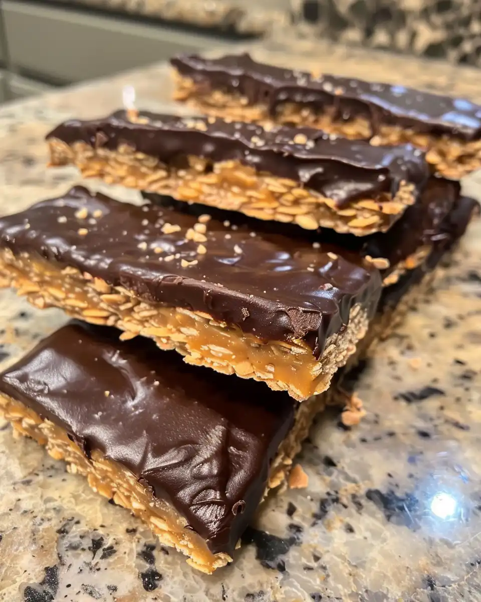 Ingredients for peanut butter butterfinger bars on a wooden surface