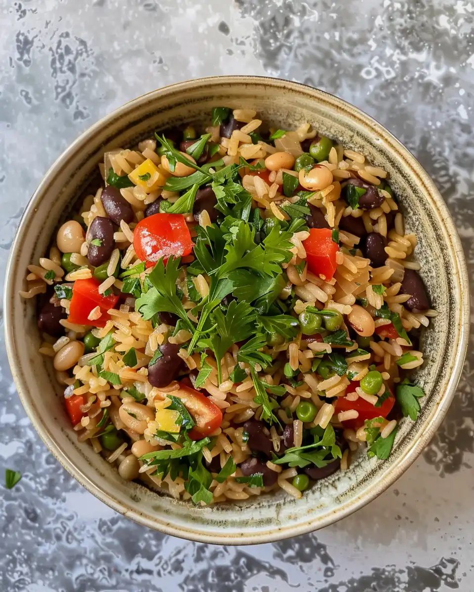 Steam rising from pressure cooker filled with Mediterranean rice and beans