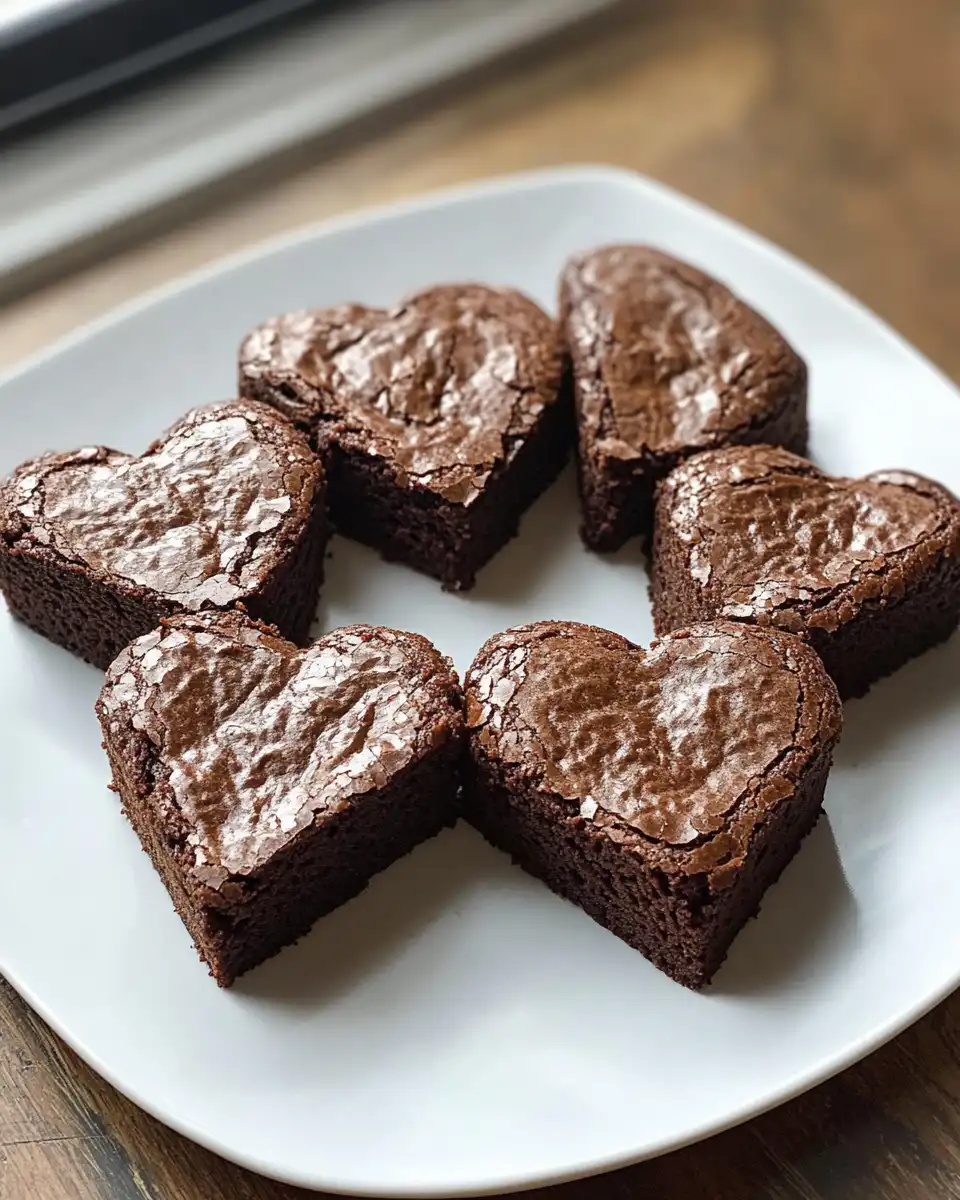 Close-up of ingredients and mixing bowls for heart-shaped brownies