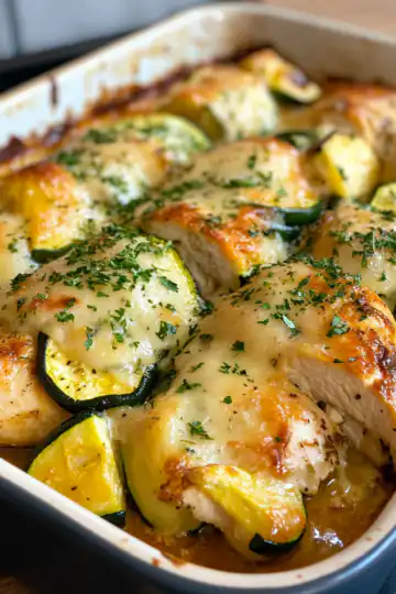 High Protein Chicken Zucchini Bake taken with iphone 15 pro max --iw 2 --ar 4:5 --v 6.1 --raw