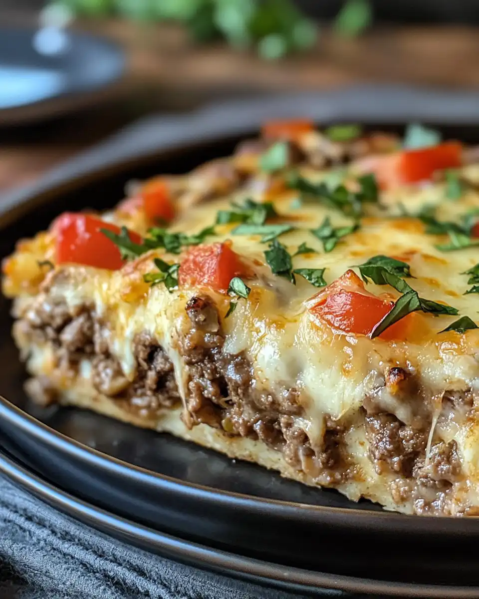 Steaming pot of Philly cheesesteak casserole filling the kitchen with rich aromas
