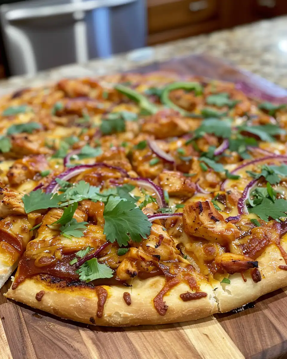 Ingredients for BBQ chicken pizza spread out including cheese and onions