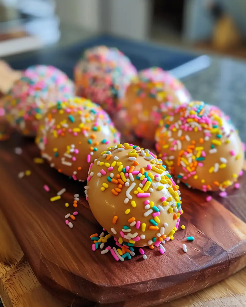 Close-up of chocolate coated peanut butter egg being bitten