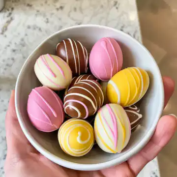 Homemade Peanut Butter Easter Eggs taken with iphone 15 pro max --iw 2 --ar 4:5 --v 6.0 --raw